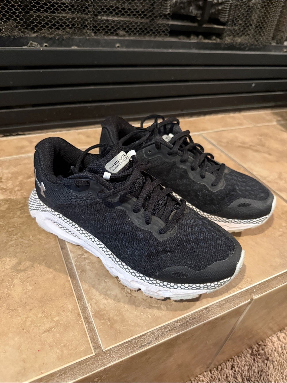 Under Armour Kids Black and White Running Sneakers